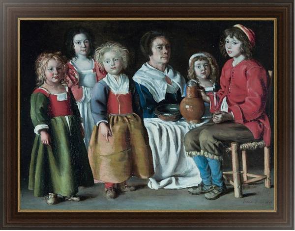 Постер Женщина и пять детей с типом исполнения На холсте в раме в багетной раме 1.023.151
