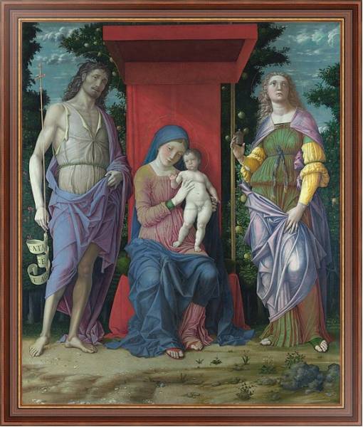 Постер Дева с младенцем и святые с типом исполнения На холсте в раме в багетной раме 35-M719P-83