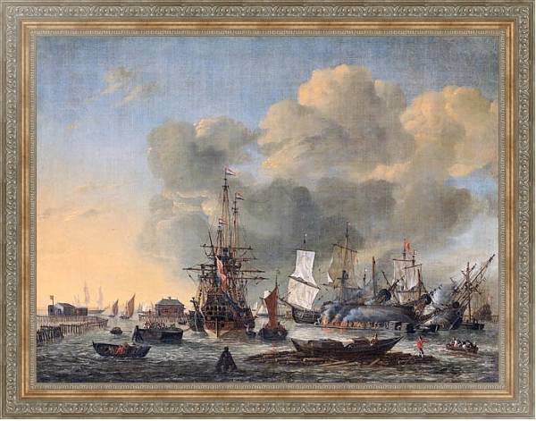 Постер Caulking ships on the IJ near Amsterdam с типом исполнения На холсте в раме в багетной раме 484.M48.310