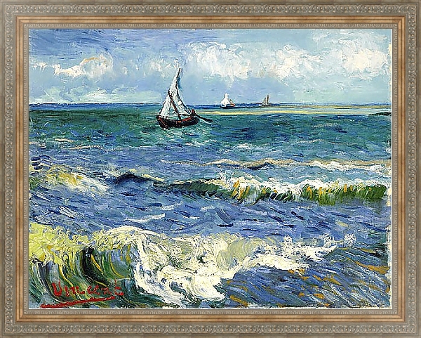 Постер Морской пейзаж в Сен-Мари с типом исполнения На холсте в раме в багетной раме 484.M48.310