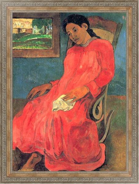 Постер Женщина в красном 2 с типом исполнения На холсте в раме в багетной раме 484.M48.310