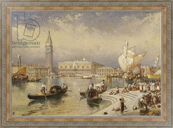 Постер The Doge's Palace, Venice, from the Steps of San Giorgio Maggiore, с типом исполнения На холсте в раме в багетной раме 484.M48.310