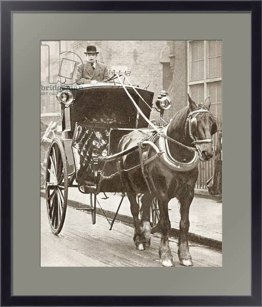 Постер A Hansom Cab in London, England in 1910 с типом исполнения Под стеклом в багетной раме 221-01