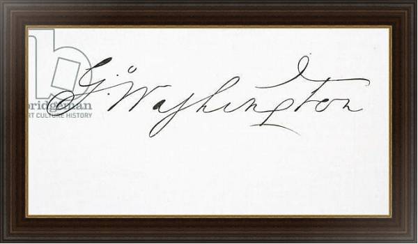 Постер Signature of George Washington с типом исполнения На холсте в раме в багетной раме 1.023.151