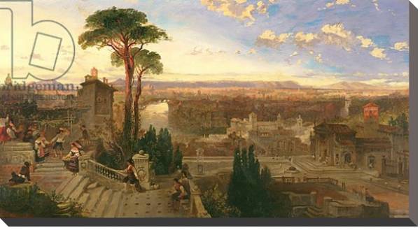 Постер Rome, twilight, view from the Convent of San Onofrio on Mount Janiculum, c.1853-55 с типом исполнения На холсте без рамы