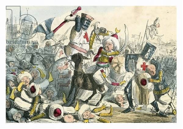 Постер Terrific combat between Richard Coeur de Lion and Saladin с типом исполнения На холсте в раме в багетной раме 221-03