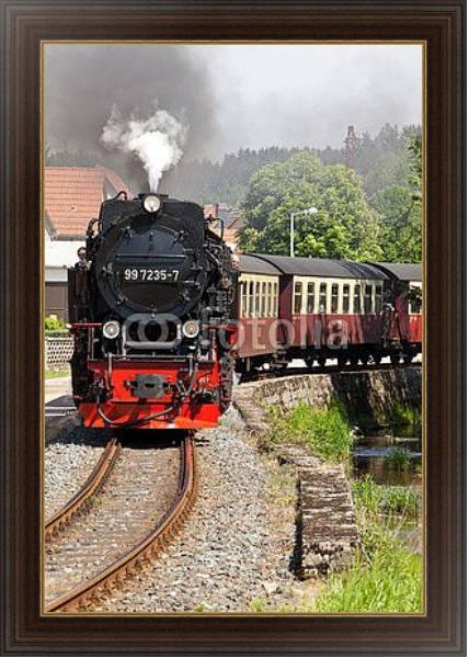 Постер Германия. Железная дорога в Вернигероде с типом исполнения На холсте в раме в багетной раме 1.023.151
