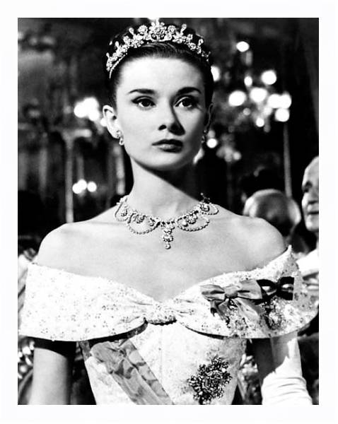 Постер Hepburn, Audrey (Roman Holiday) с типом исполнения На холсте в раме в багетной раме 221-03