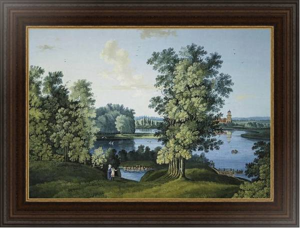 Постер Вид Большого пруда в Царскосельском парке с типом исполнения На холсте в раме в багетной раме 1.023.151