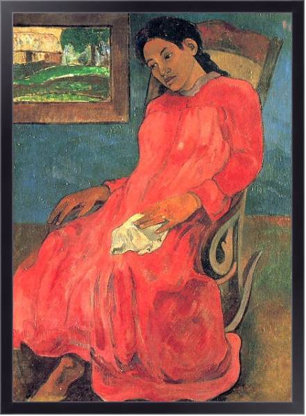 Постер Женщина в красном 2 с типом исполнения На холсте в раме в багетной раме 221-01