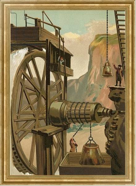 Постер Agricola directing the mines of Freyberg с типом исполнения На холсте в раме в багетной раме NA033.1.051