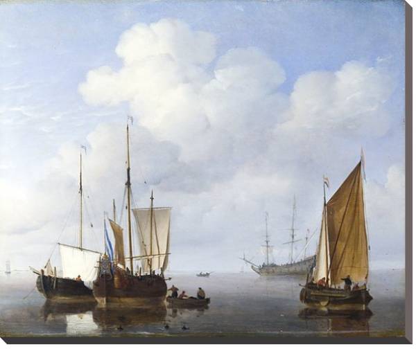 Постер Голландские корабли в штиль с типом исполнения На холсте без рамы