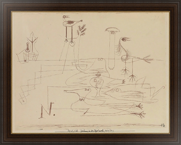 Постер Drawing For Bird Islands с типом исполнения На холсте в раме в багетной раме 1.023.151