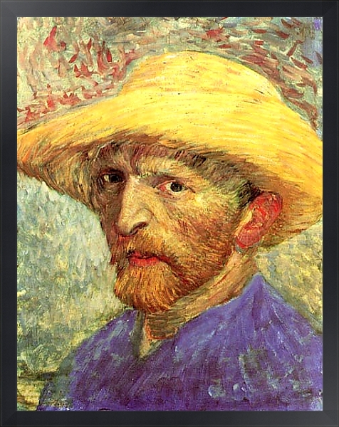 Постер Автопортрет с соломенной шляпой 3 с типом исполнения На холсте в раме в багетной раме 1727.8010