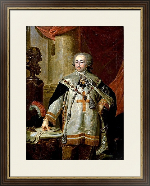 Постер Портрет А. Б. Куракина в одеянии кавалера Мальтийского ордена. Ок. 1801 с типом исполнения Под стеклом в багетной раме 1.023.036