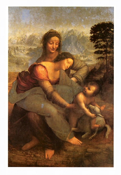 Постер Анна, Мария и младенец Иисус с типом исполнения На холсте в раме в багетной раме 221-03
