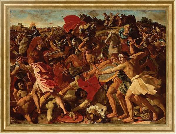 Постер Битва израильтян с амалекитянами с типом исполнения На холсте в раме в багетной раме NA033.1.051