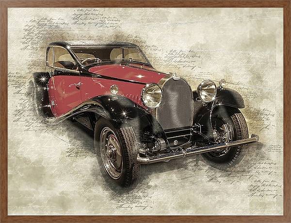 Постер bugatti, 1932 с типом исполнения На холсте в раме в багетной раме 1727.4310