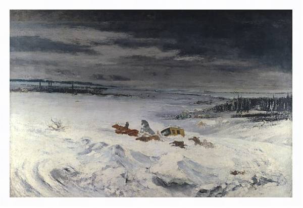 Постер Дилижанс в снегу с типом исполнения На холсте в раме в багетной раме 221-03
