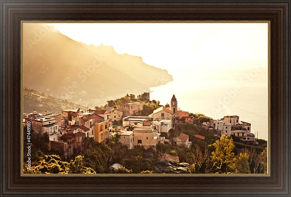Постер Италия, Амальфитанское побережье, Равелло 1 с типом исполнения На холсте в раме в багетной раме 1.023.151
