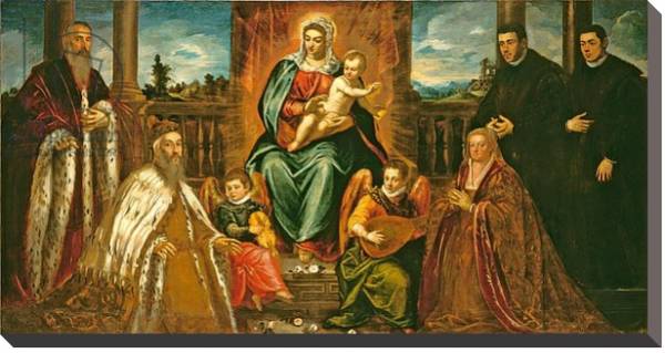 Постер Doge Alvise Mocenigo and Family before the Madonna and Child, c.1573 с типом исполнения На холсте без рамы