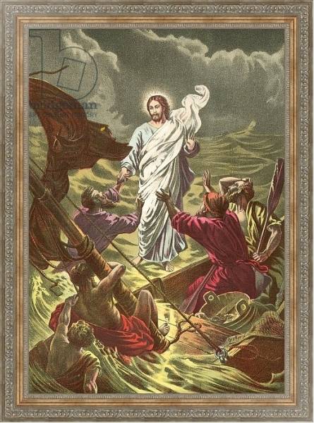 Постер Jesus walking on the water с типом исполнения На холсте в раме в багетной раме 484.M48.310