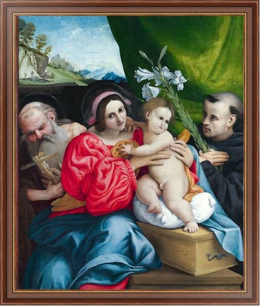 Постер Дева Мария с младенцем и Святыми 2 с типом исполнения На холсте в раме в багетной раме 35-M719P-83