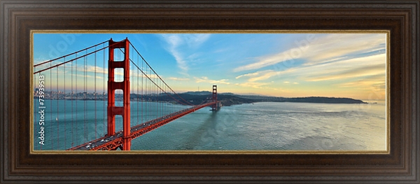 Постер США, Сан-Франциско. Golden Gate Bridge с типом исполнения На холсте в раме в багетной раме 1.023.151