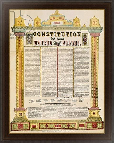 Постер The Constitution of the United States of America с типом исполнения На холсте в раме в багетной раме 1.023.151