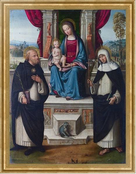 Постер Дева Мария со Святыми 2 с типом исполнения На холсте в раме в багетной раме NA033.1.051