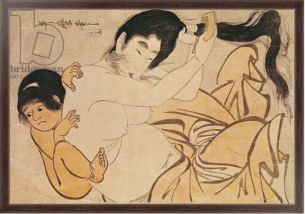 Постер Yama-Uba, the Woman of the Mountain, with Kintoki, her Baby с типом исполнения На холсте в раме в багетной раме 221-02