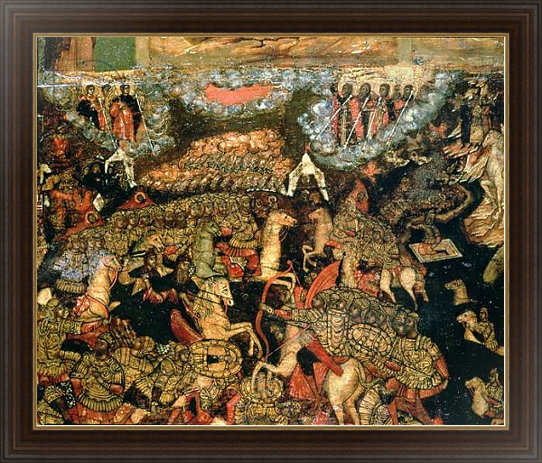 Постер Battle between the Russian and Tatar troops in 1380, 1640s 1 с типом исполнения На холсте в раме в багетной раме 1.023.151