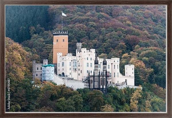 Постер Германия. Замок Штольценфельс на Рейне с типом исполнения На холсте в раме в багетной раме 221-02