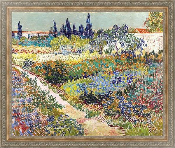 Постер Тропинка в цветущем саду с типом исполнения На холсте в раме в багетной раме 484.M48.310