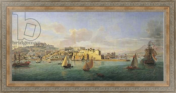 Постер View of Naples from the Sea с типом исполнения На холсте в раме в багетной раме 484.M48.310