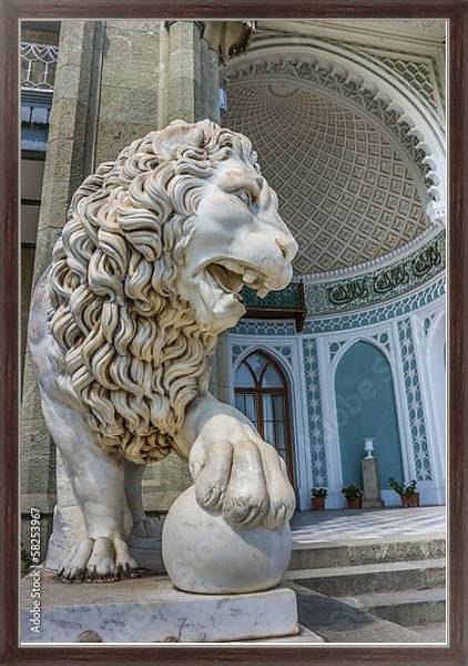 Постер Крым, Воронцовский дворец, лев с типом исполнения На холсте в раме в багетной раме 221-02