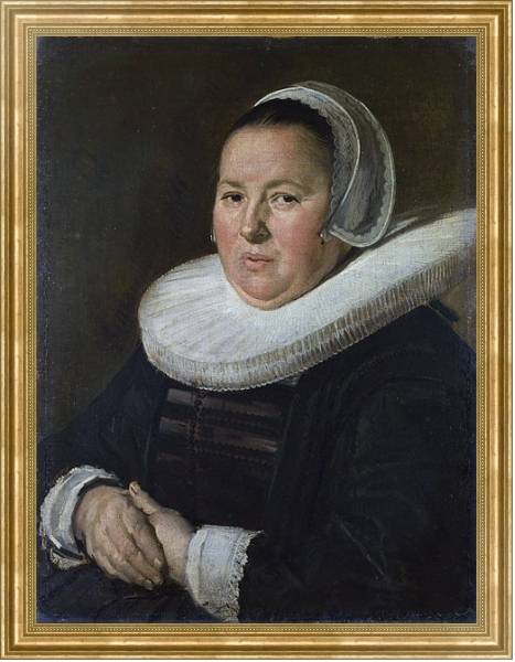 Постер Портрет женщины средних лет с типом исполнения На холсте в раме в багетной раме NA033.1.051