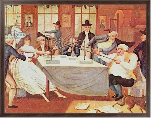 Постер Benjamin Franklin's experiments with electricity с типом исполнения На холсте в раме в багетной раме 221-02