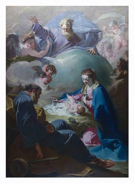 Постер Рождение с Богом-Отцом и Святым Духом с типом исполнения На холсте в раме в багетной раме 221-03