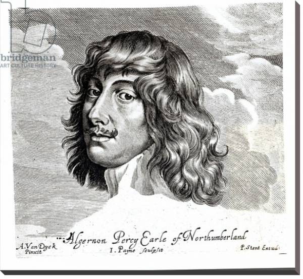 Постер Portrait of Algernon Percy, Tenth Earl of Northumberland, engraved by John Payne с типом исполнения На холсте без рамы
