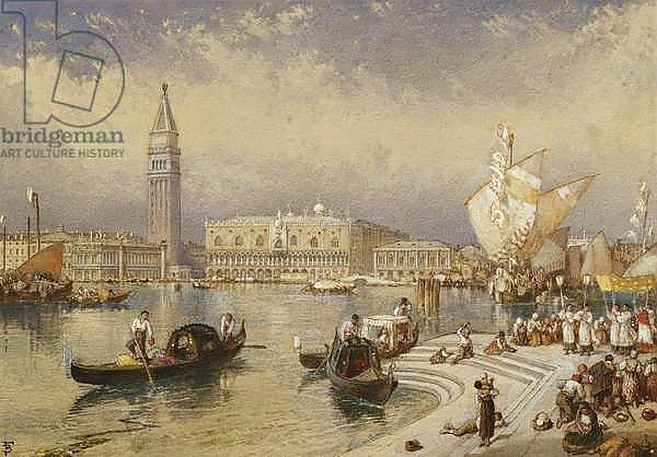 Постер The Doge's Palace, Venice, from the Steps of San Giorgio Maggiore, с типом исполнения На холсте без рамы