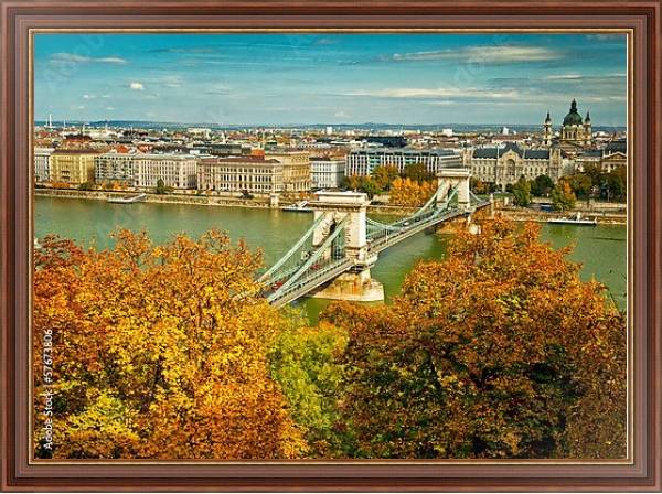 Постер Венгрия. Будапешт осенью с типом исполнения На холсте в раме в багетной раме 35-M719P-83