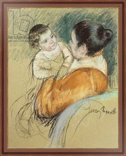 Постер Mother Louise Holding Up Her Blue-Eyed Child, с типом исполнения На холсте в раме в багетной раме 35-M719P-83