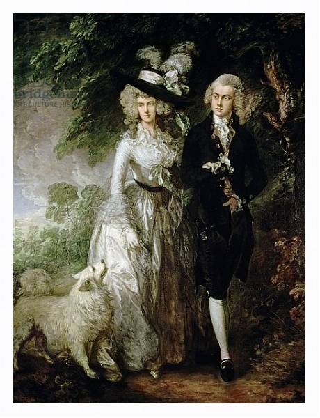 Постер Mr and Mrs William Hallett, c.1785 с типом исполнения На холсте в раме в багетной раме 221-03