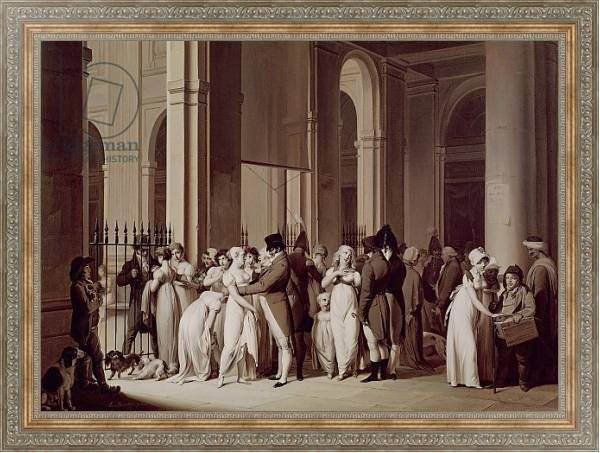 Постер The Galleries of the Palais Royal, Paris, 1809 с типом исполнения На холсте в раме в багетной раме 484.M48.310