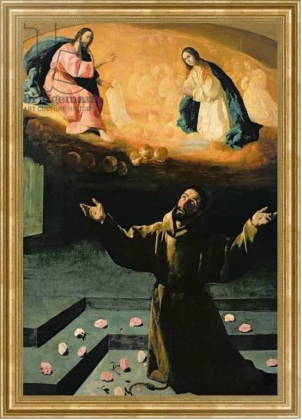Постер St. Francis of Assisi, or The Miracle of the Roses, 1630 с типом исполнения На холсте в раме в багетной раме NA033.1.051