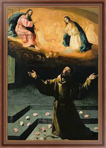 Постер St. Francis of Assisi, or The Miracle of the Roses, 1630 с типом исполнения На холсте в раме в багетной раме 35-M719P-83