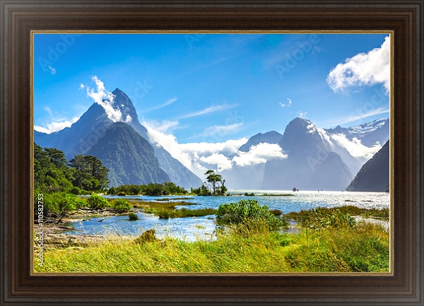 Постер Новая Зеландия. Milford Sound #6 с типом исполнения На холсте в раме в багетной раме 1.023.151