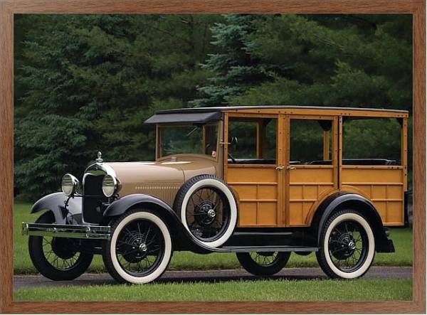 Постер Ford Model A Woody Station Wagon '1929 с типом исполнения На холсте в раме в багетной раме 1727.4310
