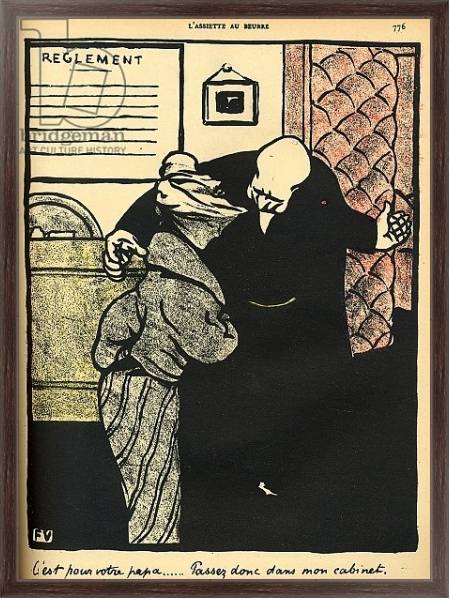Постер A worthy man ushers a young woman into his office, from 'Crimes and Punishments', 1902 с типом исполнения На холсте в раме в багетной раме 221-02